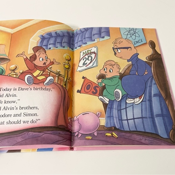 Vintage 90s Alvin and the Chipmunks Happy Birthday Dave Book - Picture 10 of 14